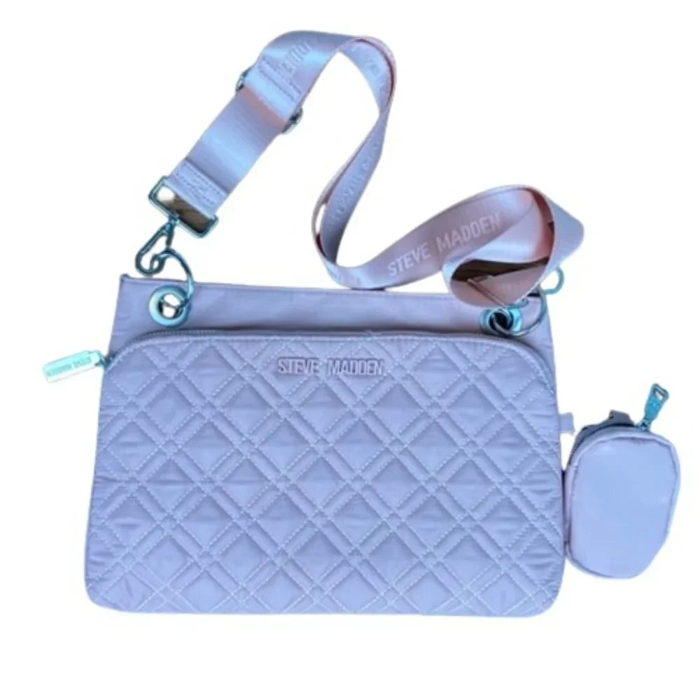 Steve Madden Java Quilted Cross Body Bag in Blush Crossbody